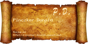 Pinczker Donald névjegykártya